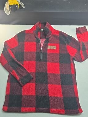 Artisans Red and Black Buffalo Plaid Fleece Pullover